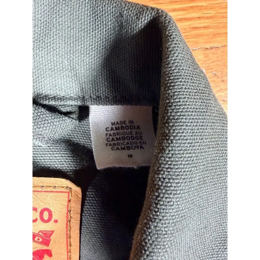 Levi’s Men’s Medium Olive Green Canvas Trucker Jacket Workwear Faded